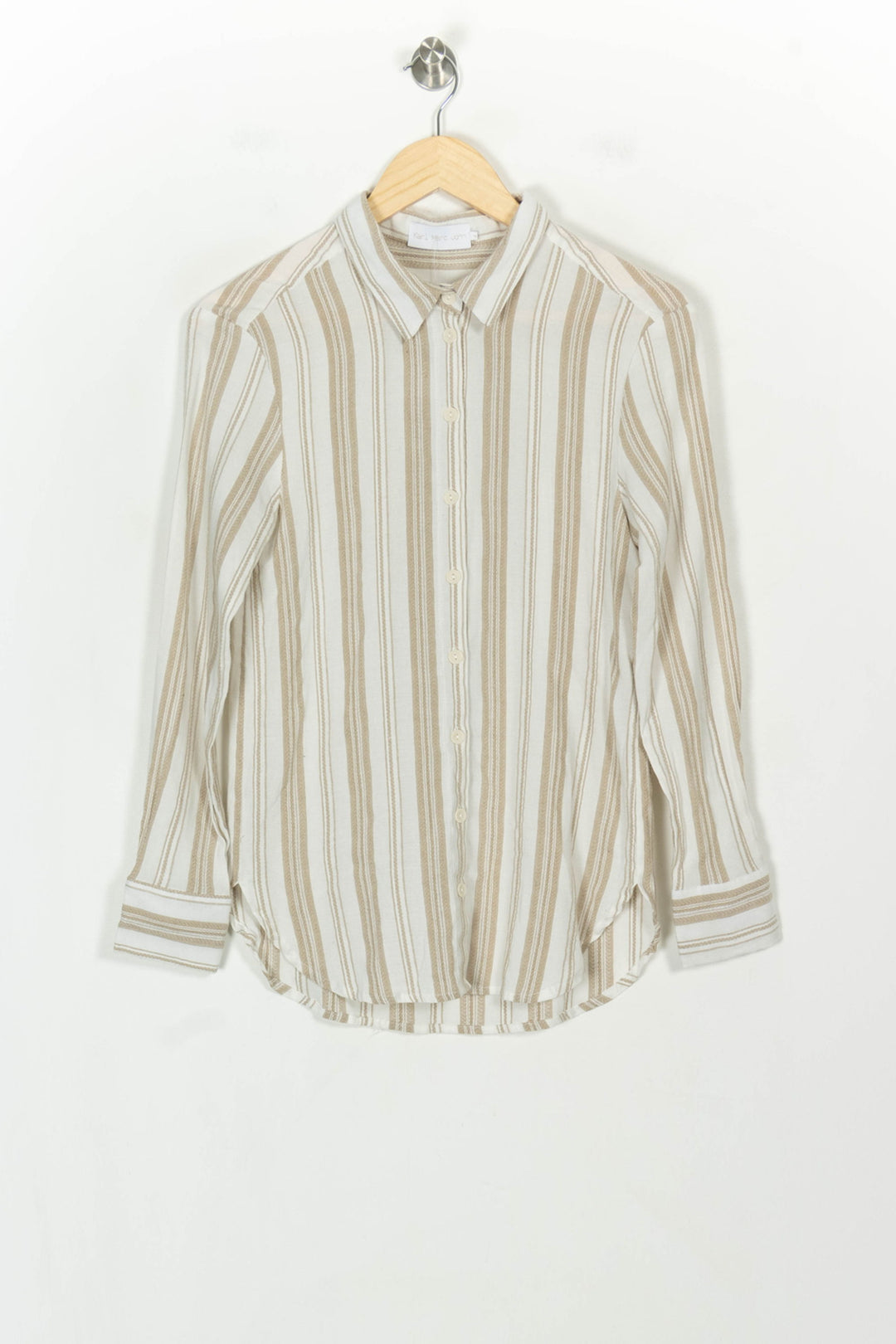 Chemise Rayée Beige et Blanche - Taille XS/34 de la marque Karl Marc John | PARAD117987 - Vendu par Paradigme - Image 2