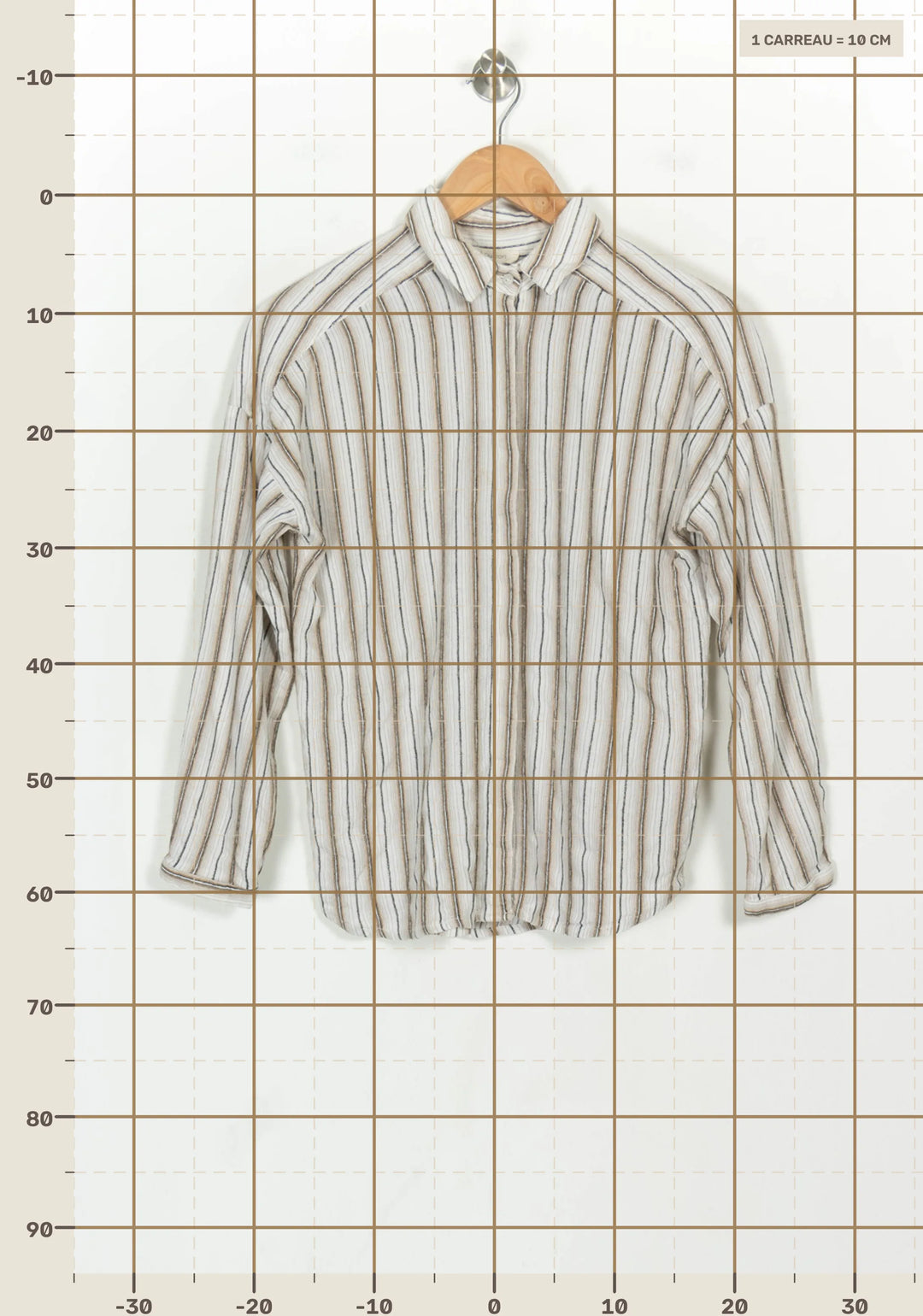 Chemise Rayée Beige et Blanche - Taille S/36 de la marque Louizon | PARAD117988 - Vendu par Paradigme - Image 4