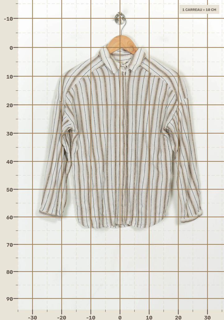 Chemise Rayée Beige et Blanche - Taille S/36 de la marque Louizon | PARAD117988 - Vendu par Paradigme - Image 4
