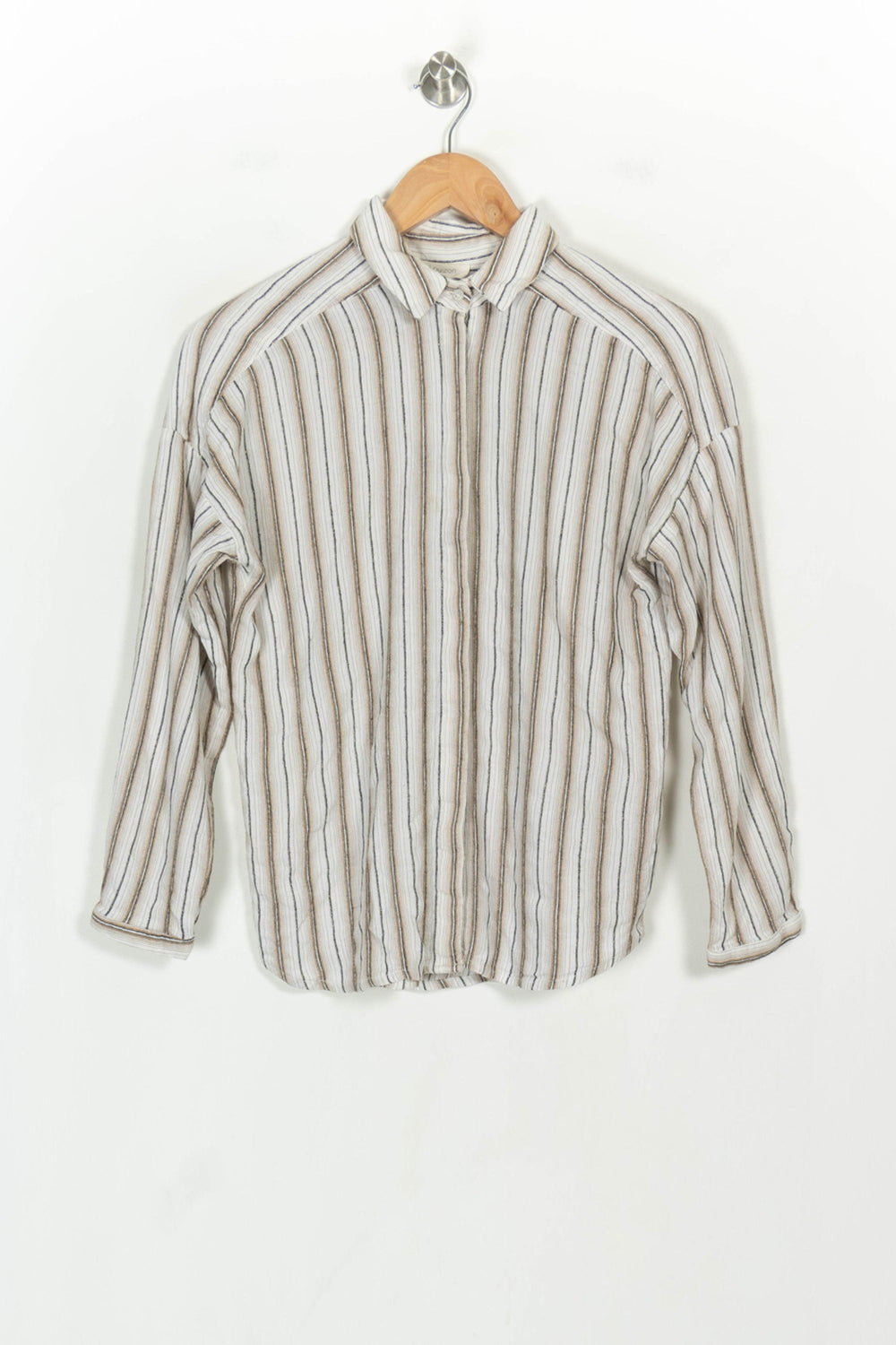 Chemise Rayée Beige et Blanche - Taille S/36 de la marque Louizon | PARAD117988 - Vendu par Paradigme - Image 2