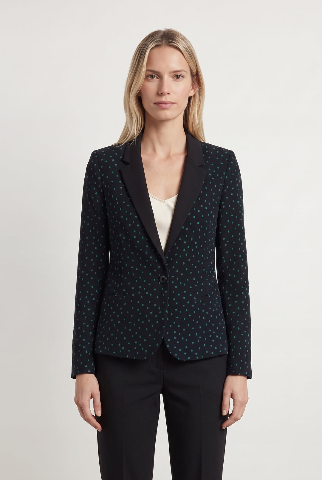 Blazer Bleu à Pois Verts - Taille S/36 de la marque IKKS | PARAD117990 - Vendu par Paradigme - Image 1