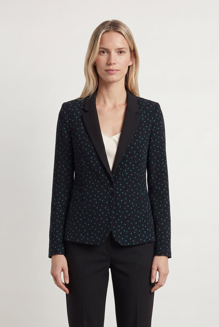 Blazer Bleu à Pois Verts - Taille S/36 de la marque IKKS | PARAD117990 - Vendu par Paradigme - Image 1