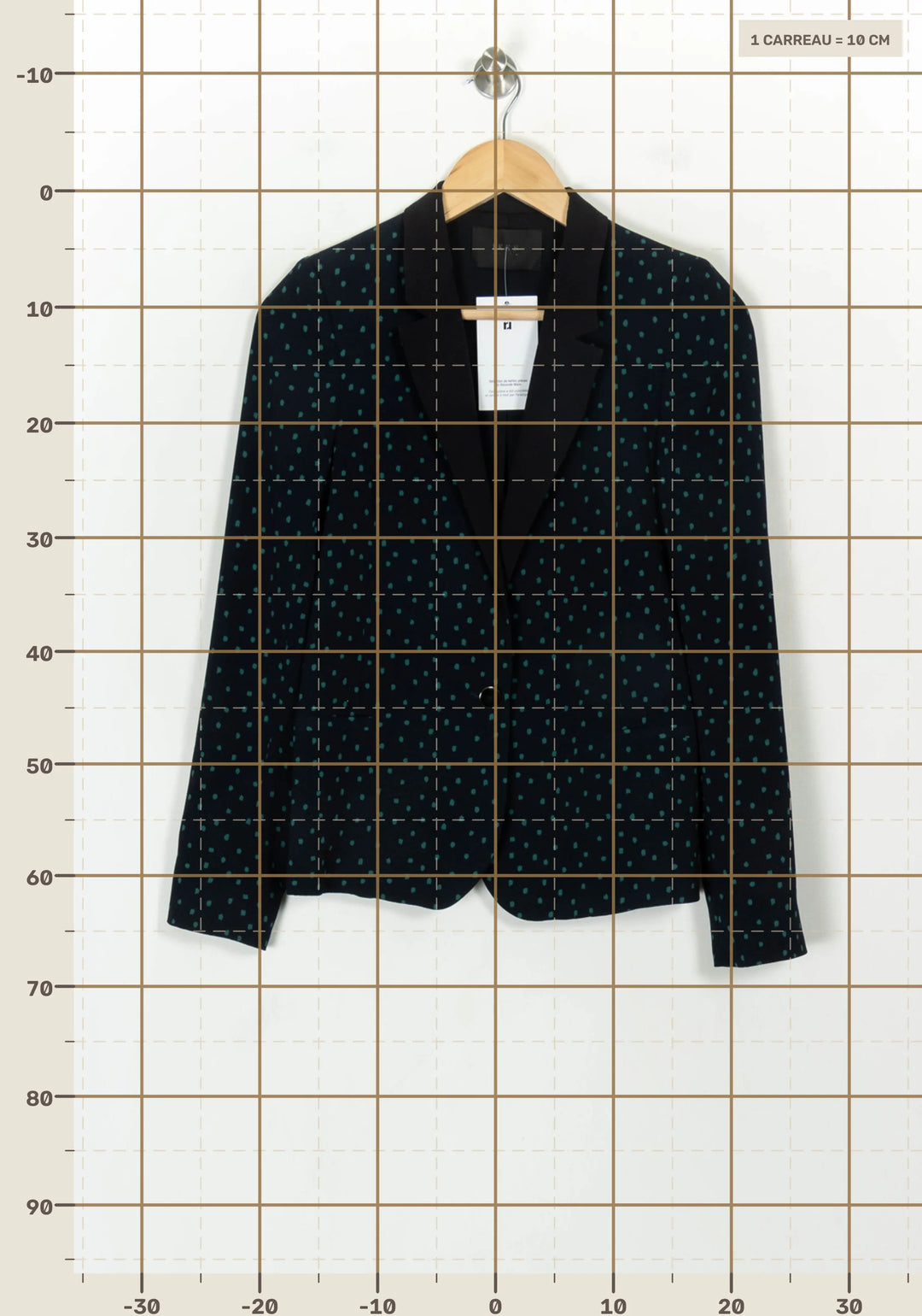 Blazer Bleu à Pois Verts - Taille S/36 de la marque IKKS | PARAD117990 - Vendu par Paradigme - Image 4