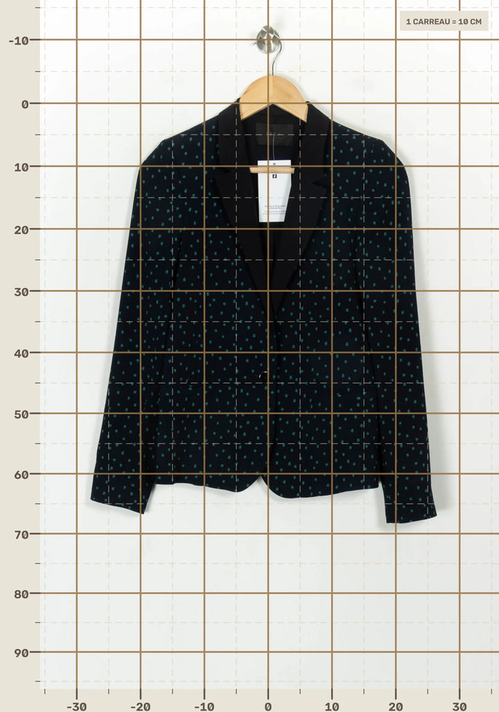 Blazer Bleu à Pois Verts - Taille S/36 de la marque IKKS | PARAD117990 - Vendu par Paradigme - Image 4