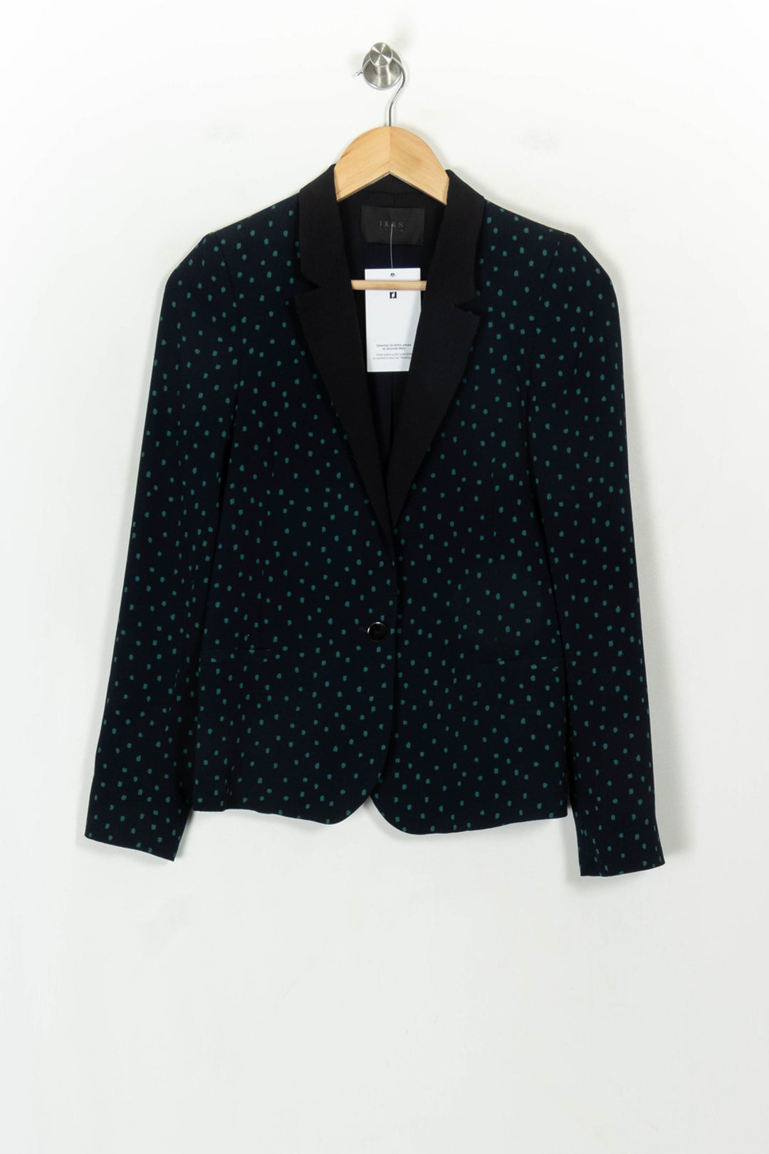 Blazer Bleu à Pois Verts - Taille S/36 de la marque IKKS | PARAD117990 - Vendu par Paradigme - Image 2