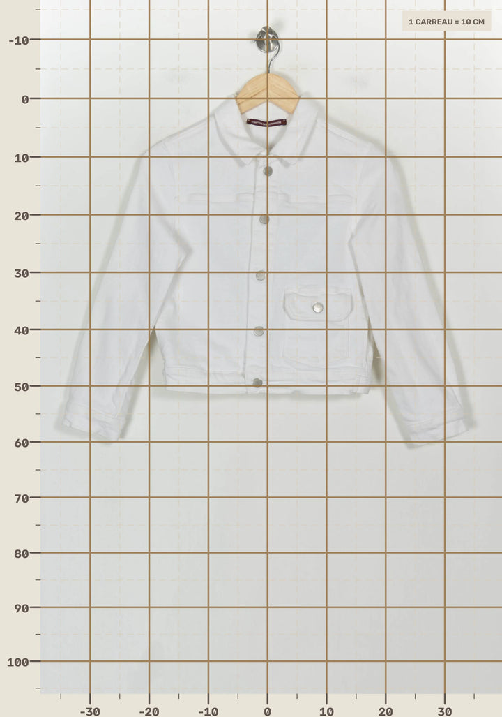 Veste en Jean Blanche - Taille S/36 de la marque Comptoir des Cotonniers | PARAD117992 - Vendu par Paradigme - Image 4