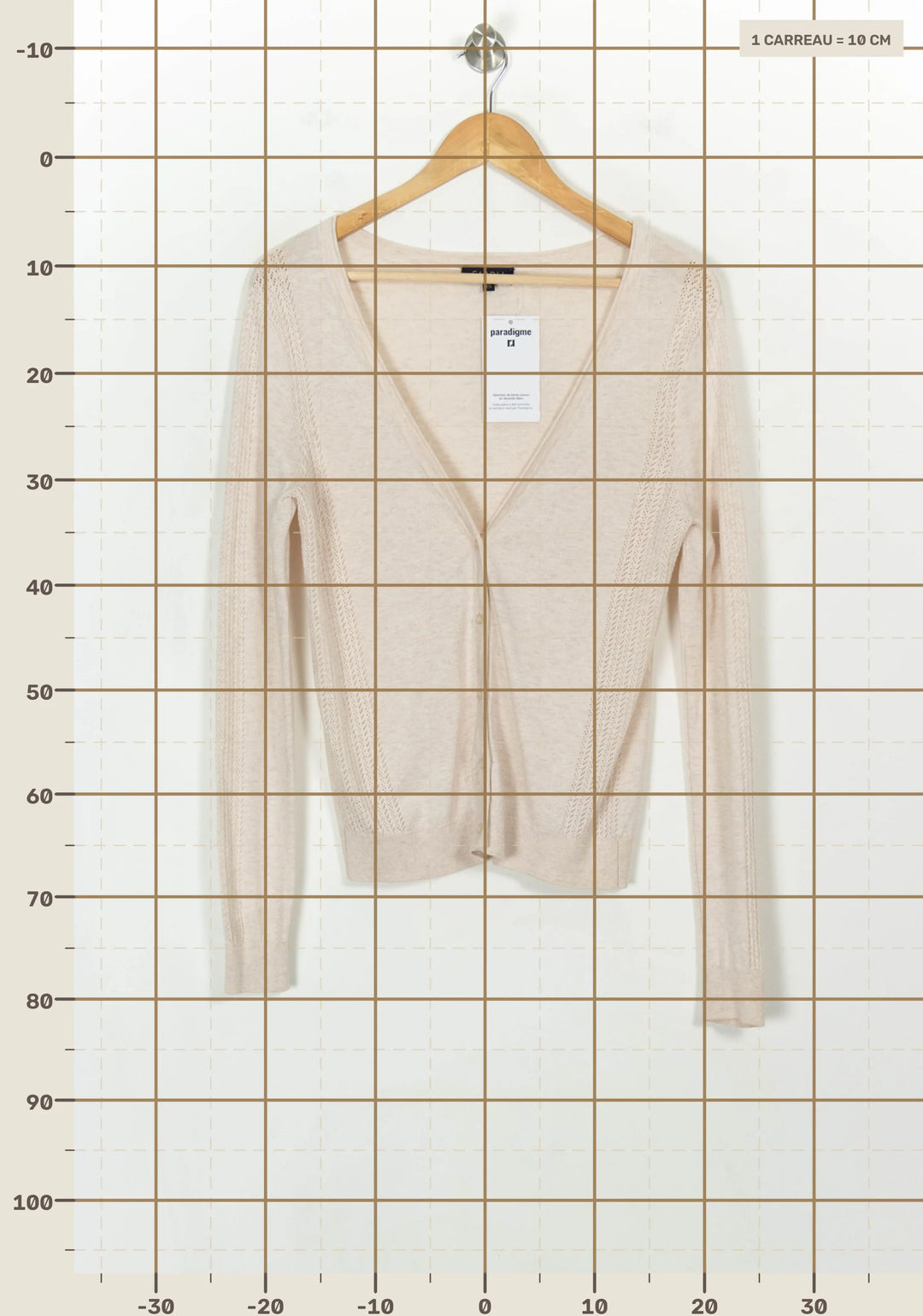 Cardigan Beige - Taille XS/34 de la marque Caroll | PARAD118136 - Vendu par Paradigme - Image 4