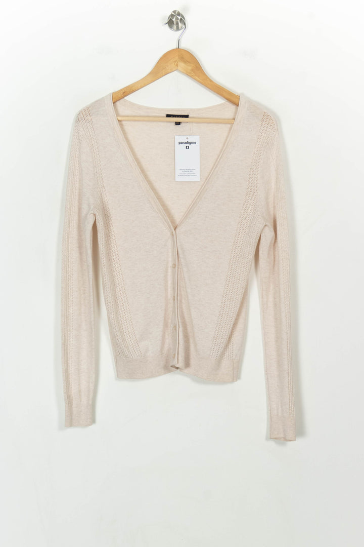Cardigan Beige - Taille XS/34 de la marque Caroll | PARAD118136 - Vendu par Paradigme - Image 2