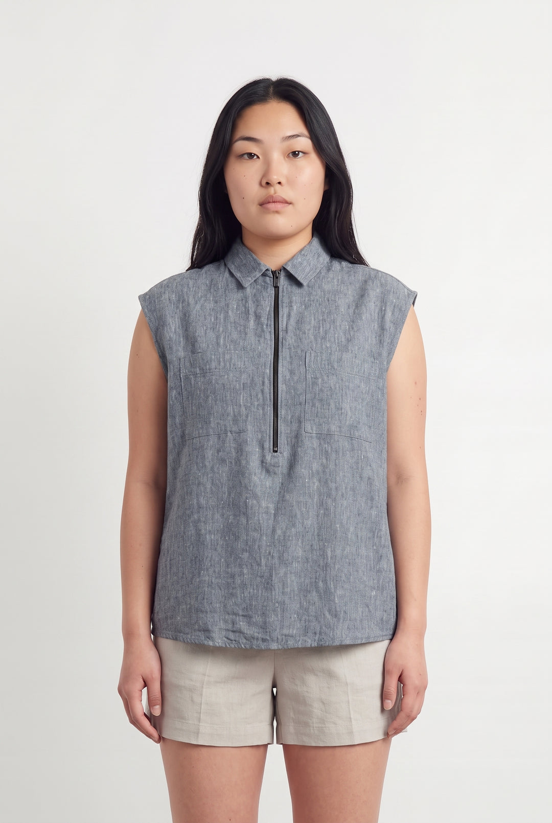 Chemise Sans Manches Grise - Taille L/40 de la marque ZAPA | PARAD118138 - Vendu par Paradigme - Image 1