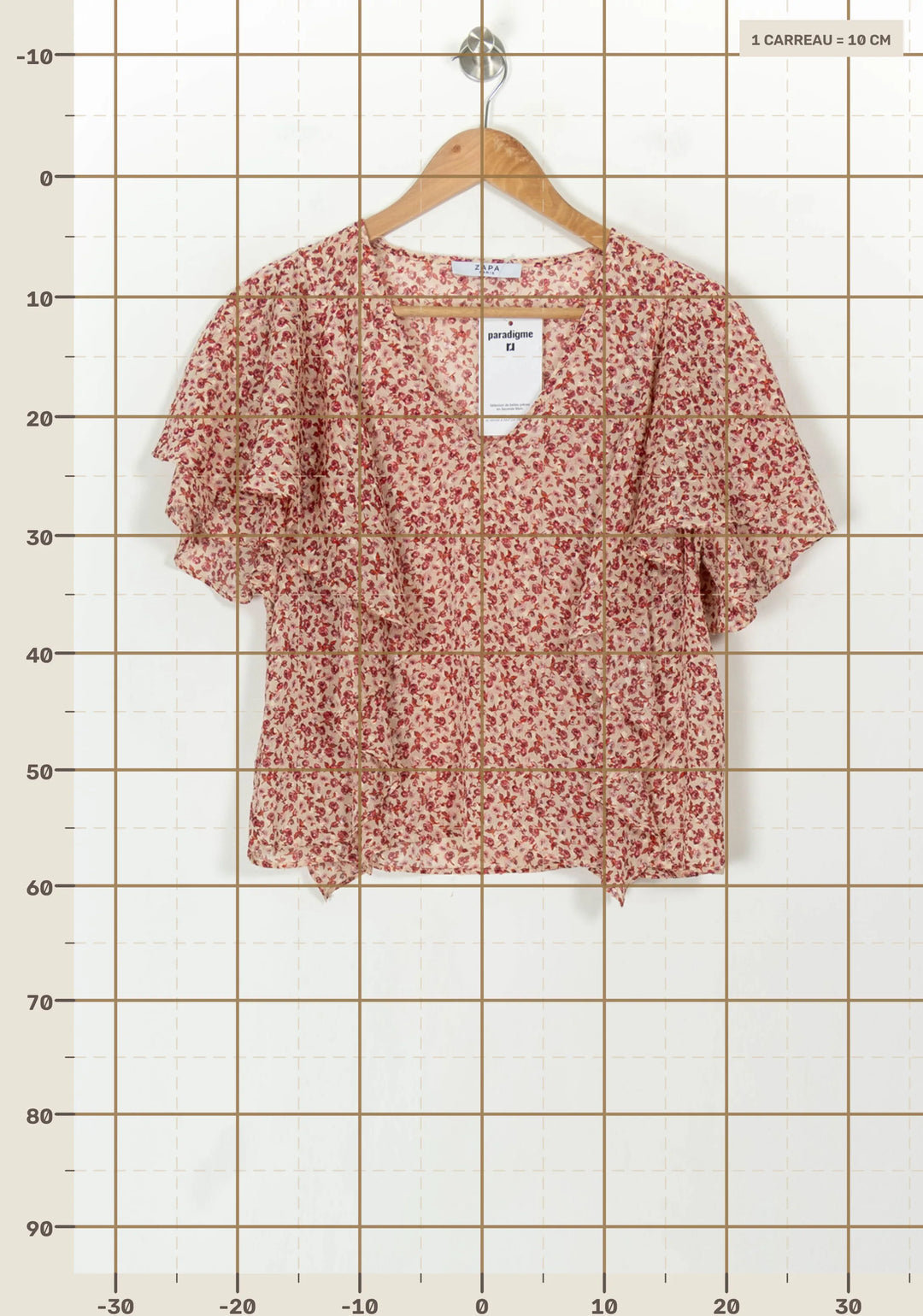 Blouse Écrue et Rouge - Taille S/36 de la marque ZAPA | PARAD118139 - Vendu par Paradigme - Image 4