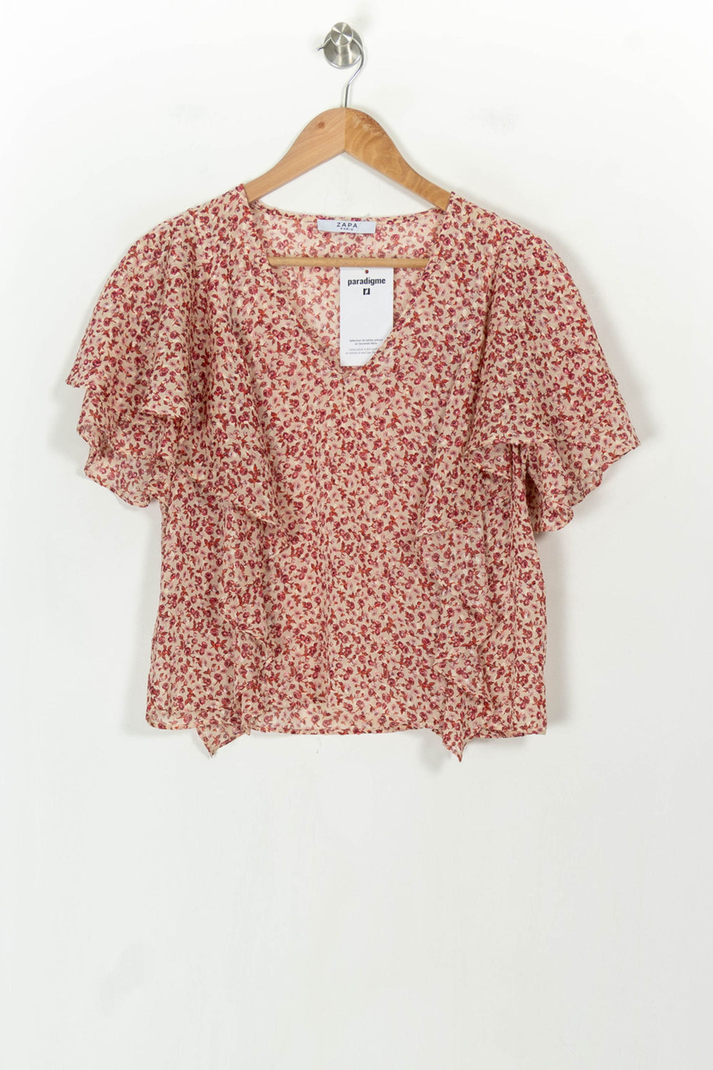 Blouse Écrue et Rouge - Taille S/36 de la marque ZAPA | PARAD118139 - Vendu par Paradigme - Image 2