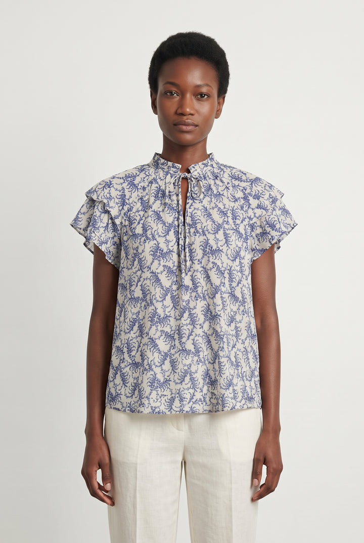 Blouse Blanche et Bleue - Taille M/38 de la marque ZAPA | PARAD118140 - Vendu par Paradigme - Image 1