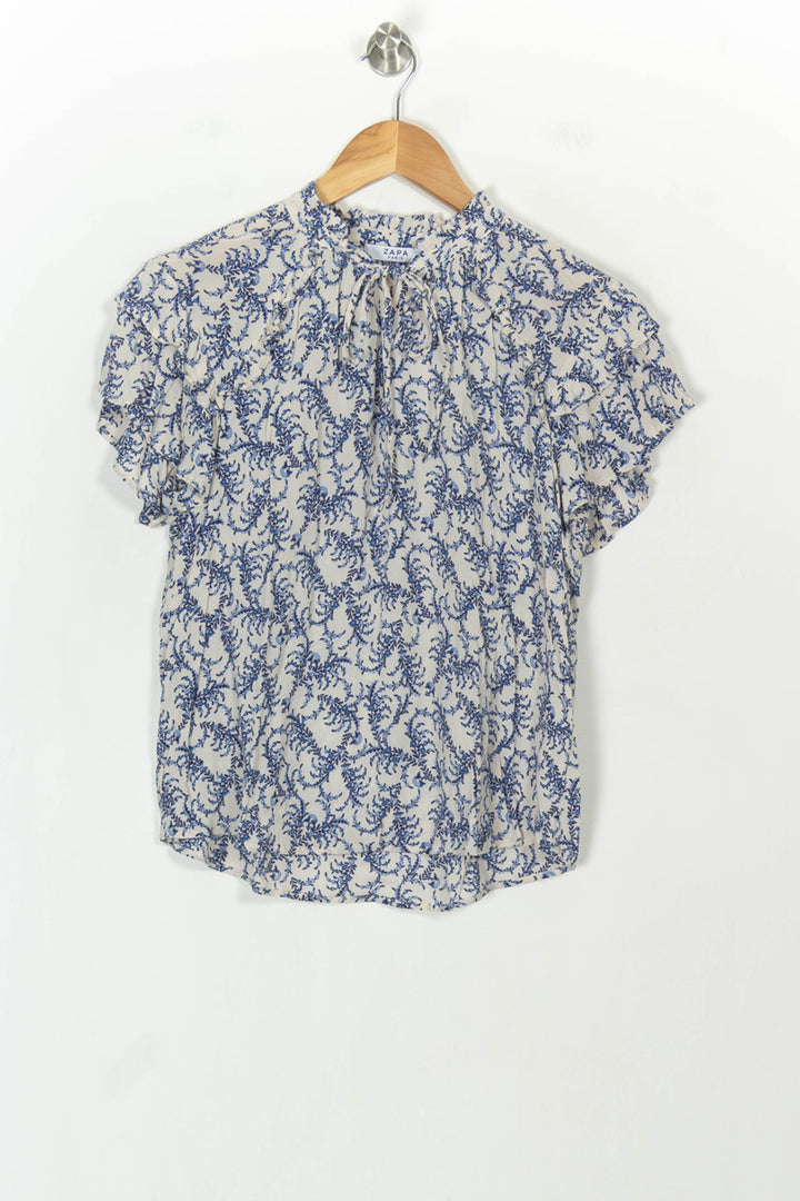 Blouse Blanche et Bleue - Taille M/38 de la marque ZAPA | PARAD118140 - Vendu par Paradigme - Image 2