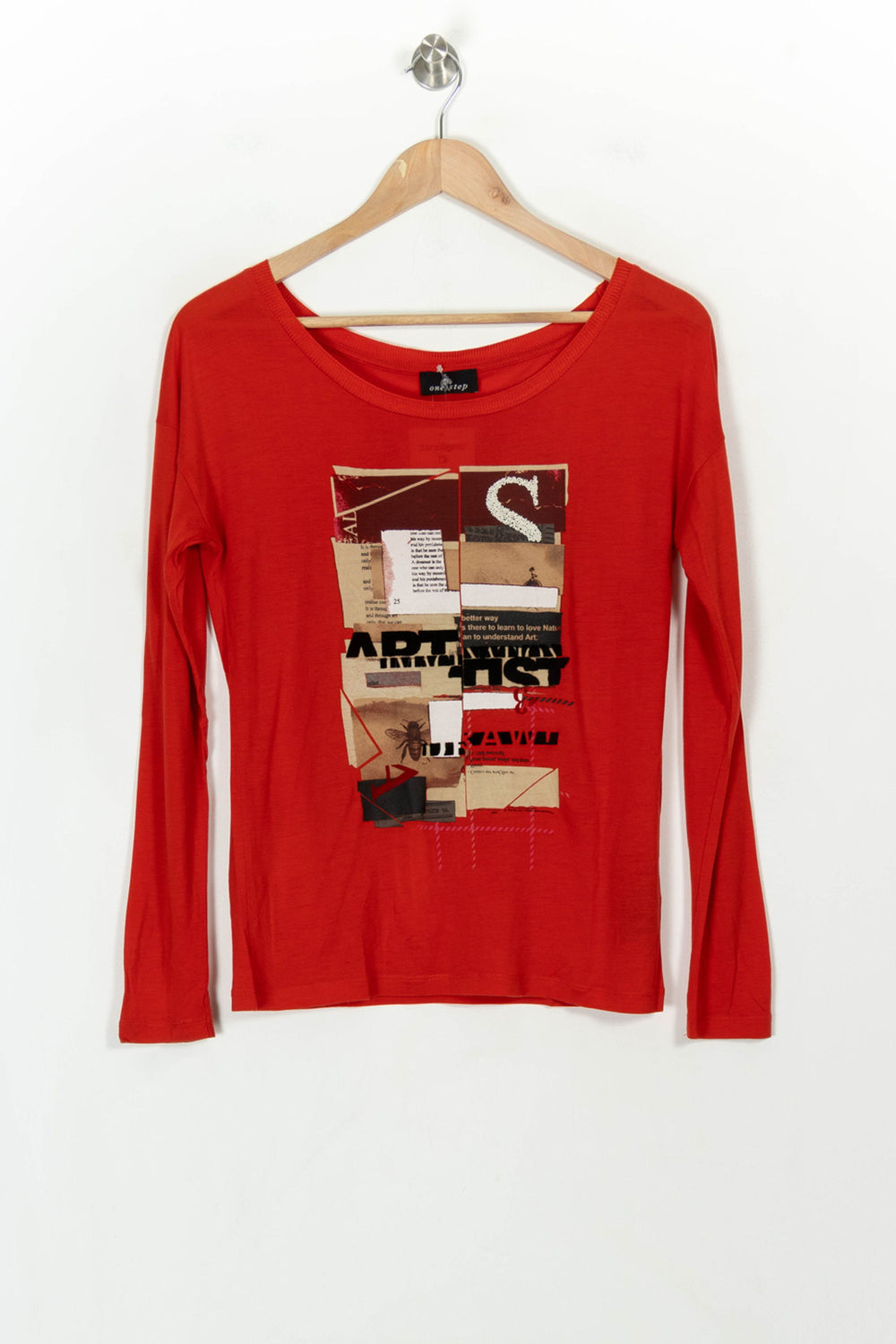 Tee-shirt Manches Longues Rouge - Taille XS/34 de la marque One Step | PARAD118142 - Vendu par Paradigme - Image 2