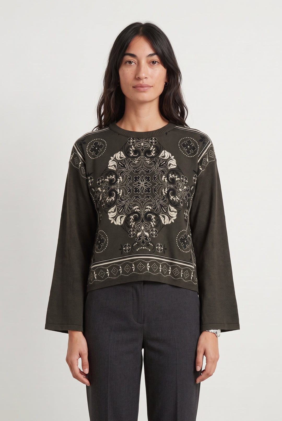 Pull Vert et Noir - Taille S/36 de la marque La Fée Maraboutée | PARAD118143 - Vendu par Paradigme - Image 1