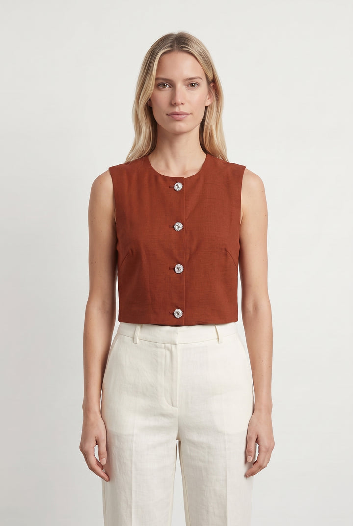 Gilet Orange - Taille S/36 de la marque Petite Mendigote | PARAD118146 - Vendu par Paradigme - Image 1