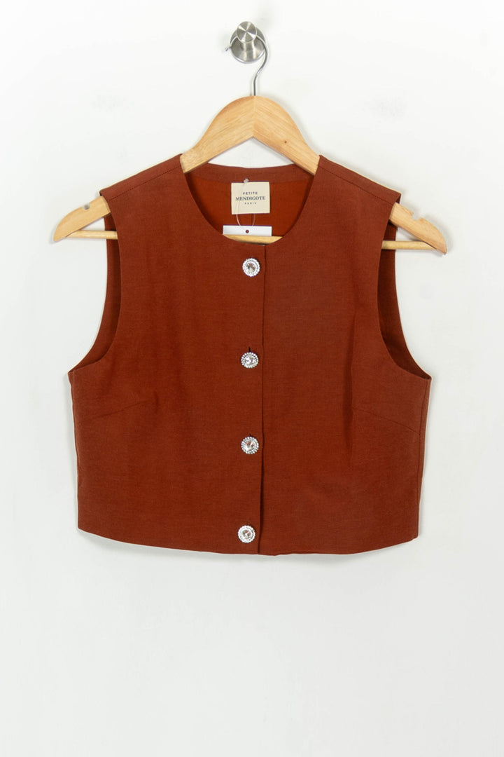 Gilet Orange - Taille S/36 de la marque Petite Mendigote | PARAD118146 - Vendu par Paradigme - Image 2