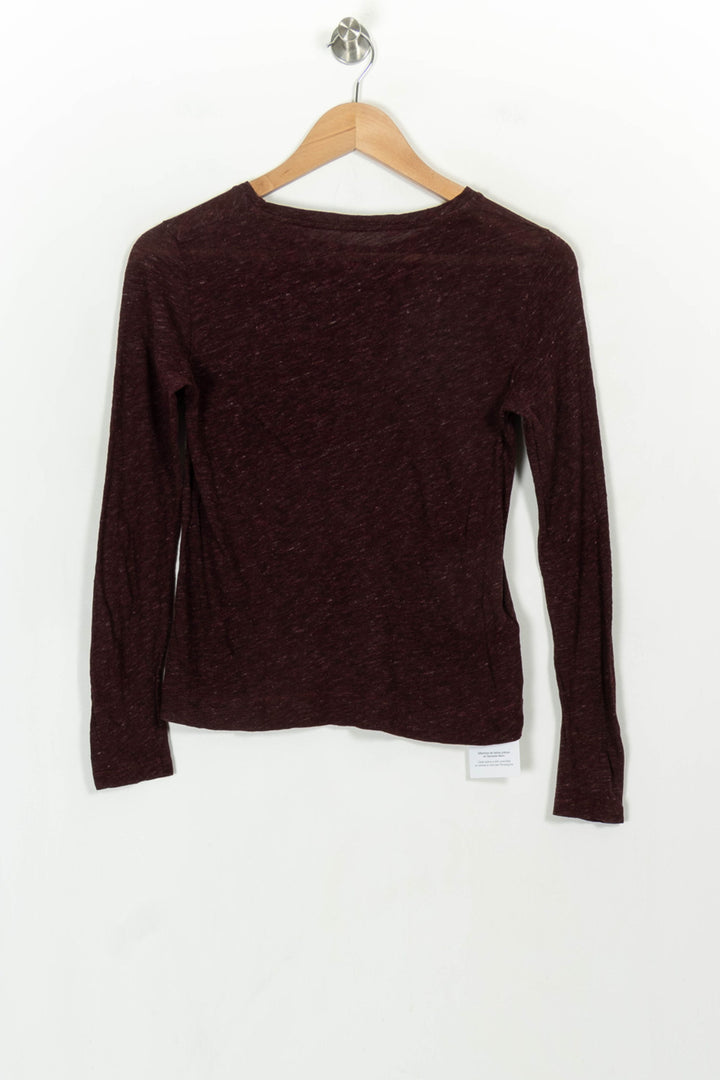 Tee-shirt manches longues bordeaux - Taille XS/34 de la marque Comptoir des Cotonniers | PARAD118147 - Vendu par Paradigme - Image 5