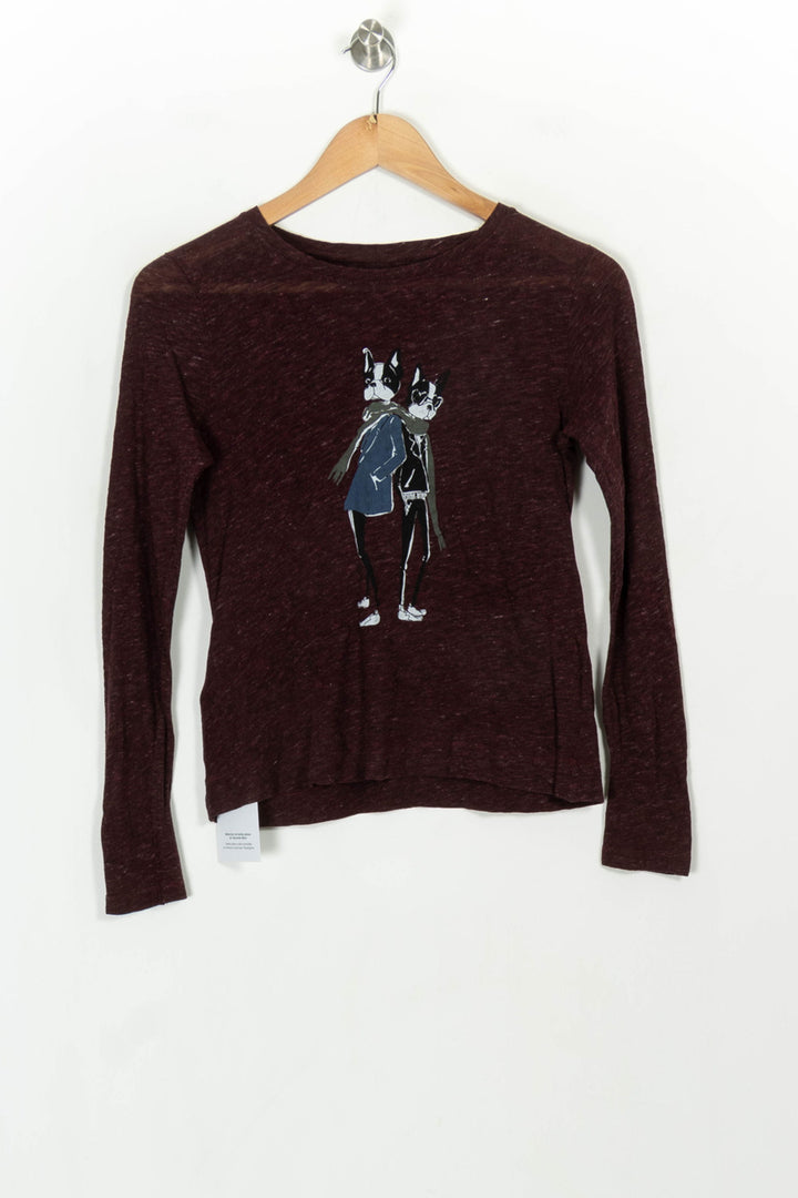 Tee-shirt manches longues bordeaux - Taille XS/34 de la marque Comptoir des Cotonniers | PARAD118147 - Vendu par Paradigme - Image 2