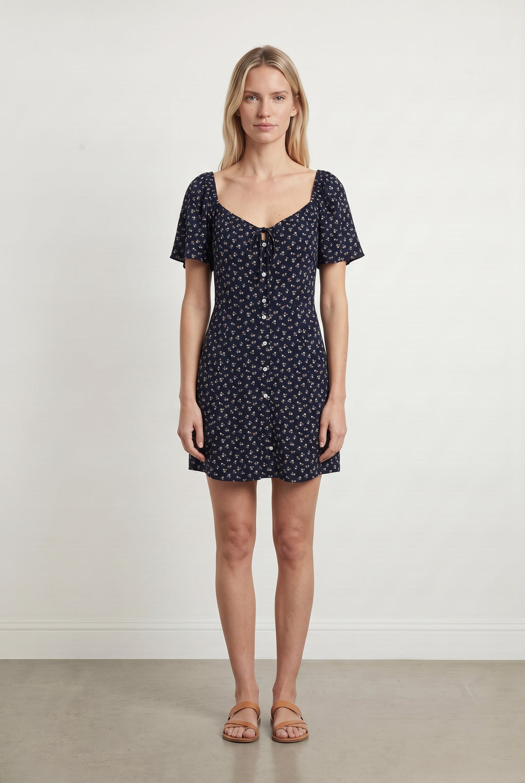 Robe Courte Bleu Marine et Blanche - Taille S/36 de la marque Sézane | PARAD118151 - Vendu par Paradigme - Image 1