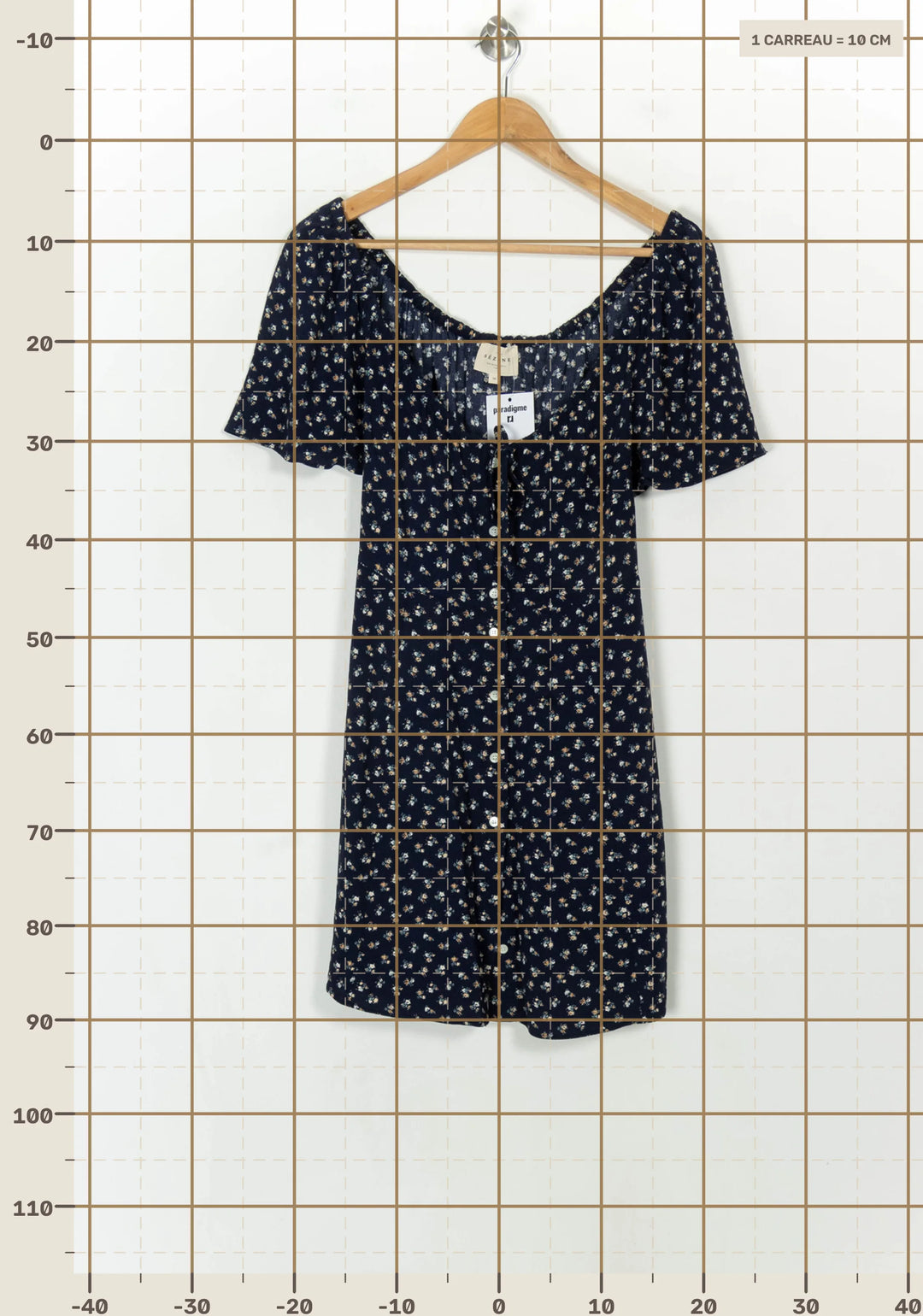 Robe Courte Bleu Marine et Blanche - Taille S/36 de la marque Sézane | PARAD118151 - Vendu par Paradigme - Image 4