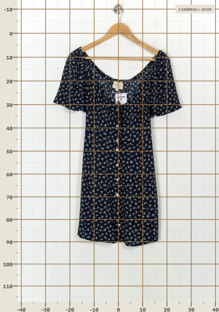 Robe Courte Bleu Marine et Blanche - Taille S/36 de la marque Sézane | PARAD118151 - Vendu par Paradigme - Image 4