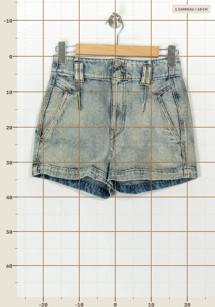 Short en Jean Bleu - Taille S/36 de la marque Isabel Marant étoile | PARAD118152 - Vendu par Paradigme - Image 4