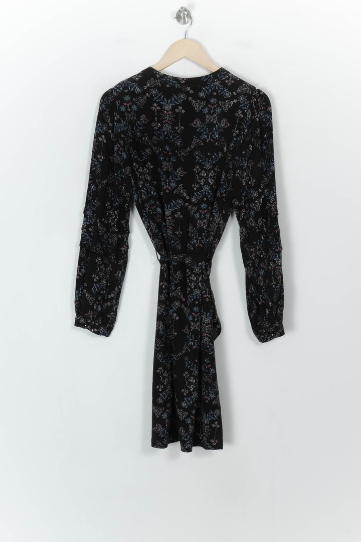 Robe Portefeuille Noire et Bleue - Taille M/38 de la marque La Fée Maraboutée | PARAD118153 - Vendu par Paradigme - Image 5