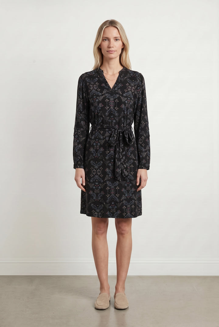 Robe Portefeuille Noire et Bleue - Taille M/38 de la marque La Fée Maraboutée | PARAD118153 - Vendu par Paradigme - Image 1