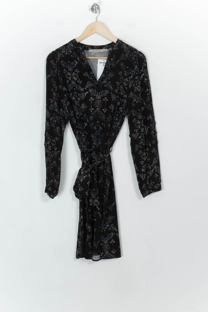 Robe Portefeuille Noire et Bleue - Taille M/38 de la marque La Fée Maraboutée | PARAD118153 - Vendu par Paradigme - Image 2