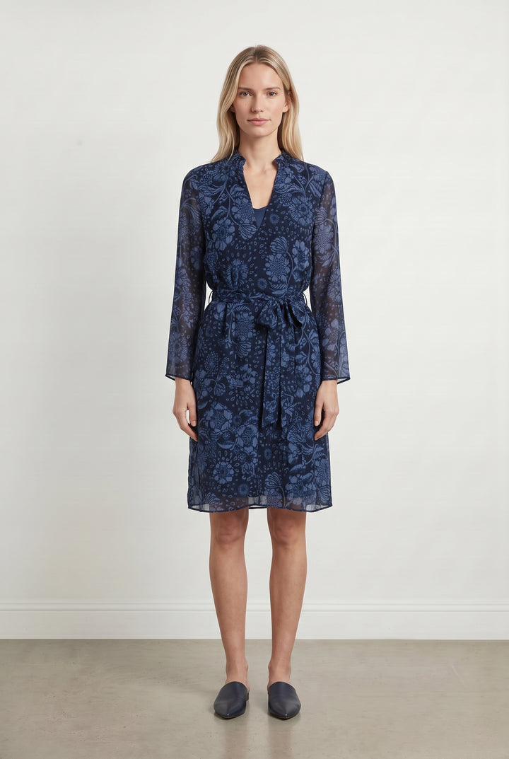 Robe Fleurie Bleue - Taille M/38 de la marque La Fée Maraboutée | PARAD118154 - Vendu par Paradigme - Image 1