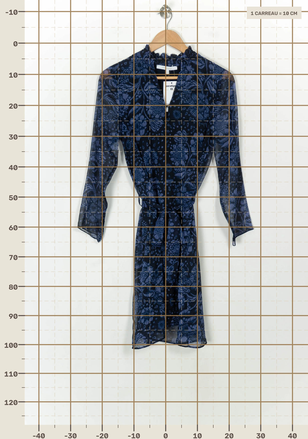 Robe Fleurie Bleue - Taille M/38 de la marque La Fée Maraboutée | PARAD118154 - Vendu par Paradigme - Image 4