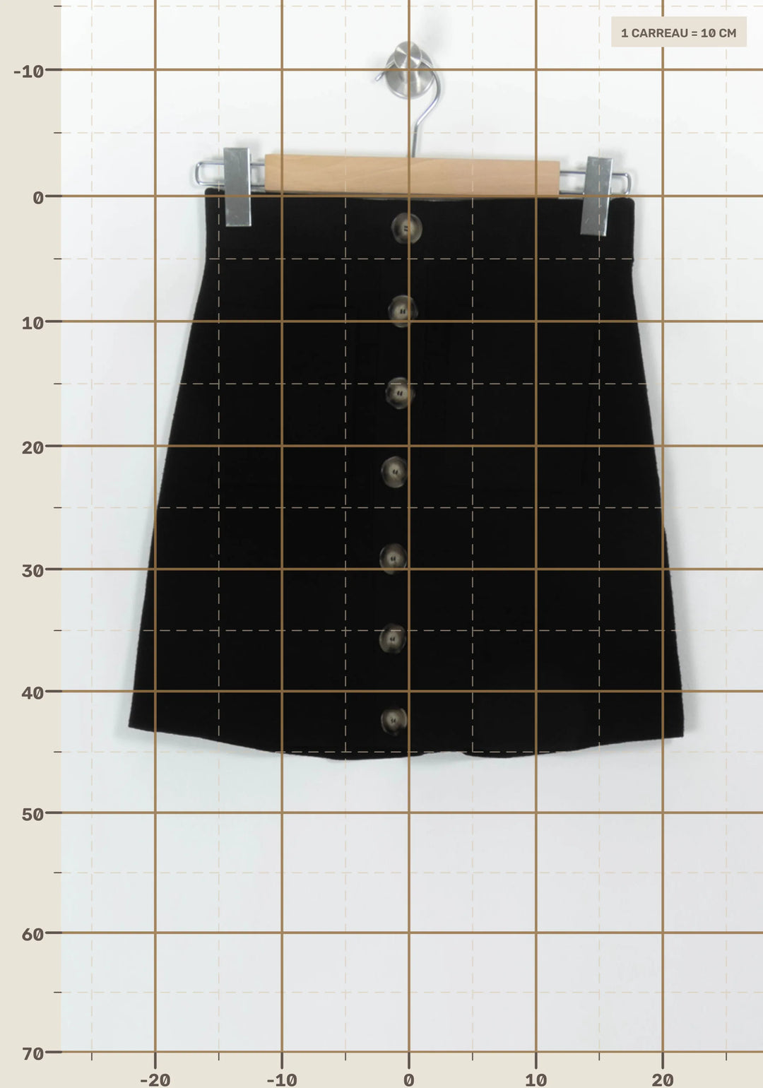 Jupe Boutonnée Noire - Taille S/36 de la marque Sézane | PARAD118158 - Vendu par Paradigme - Image 4
