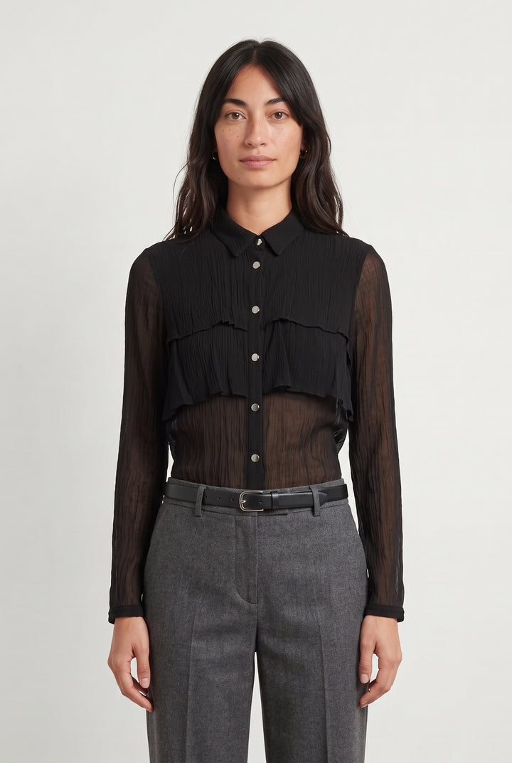 Chemise Noire - Taille S/36 de la marque The Kooples | PARAD118160 - Vendu par Paradigme - Image 1