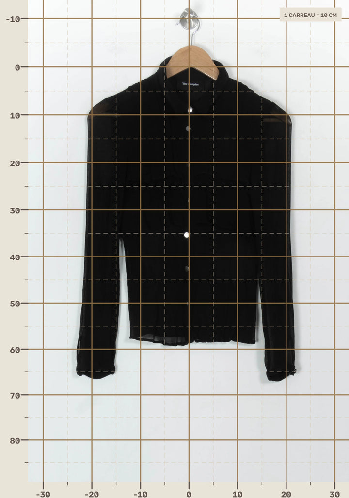 Chemise Noire - Taille S/36 de la marque The Kooples | PARAD118160 - Vendu par Paradigme - Image 4