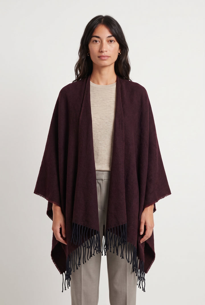 Poncho Violet et Noir - Taille T.U. de la marque Galeries Lafayette | PARAD118165 - Vendu par Paradigme - Image 1