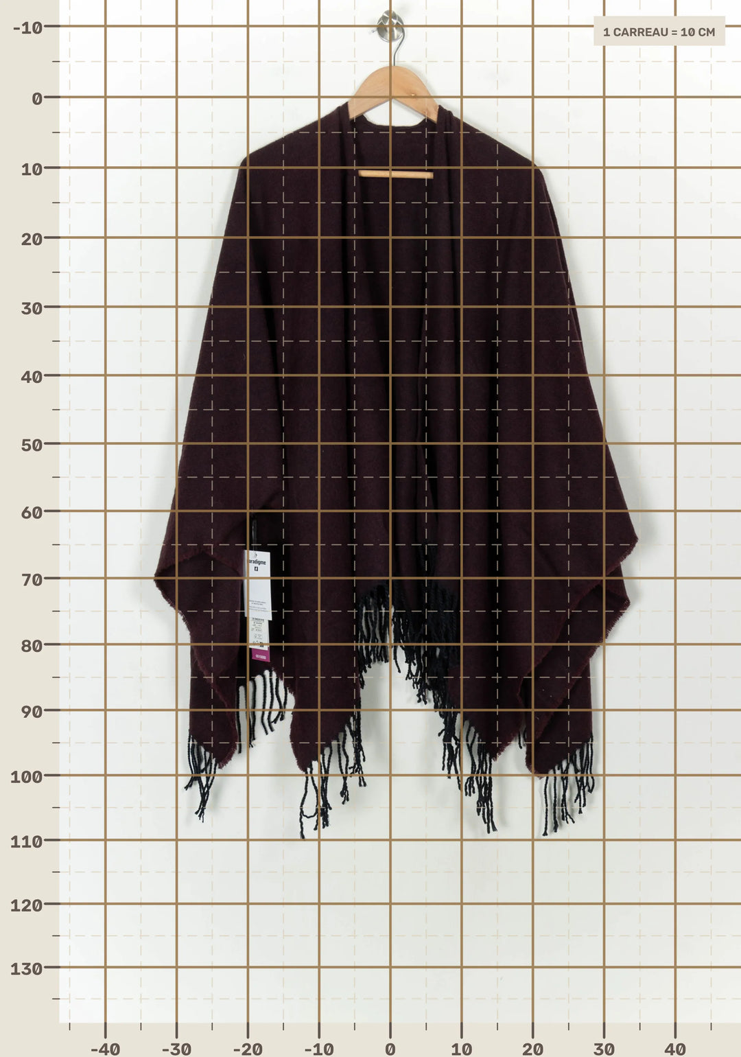 Poncho Violet et Noir - Taille T.U. de la marque Galeries Lafayette | PARAD118165 - Vendu par Paradigme - Image 4