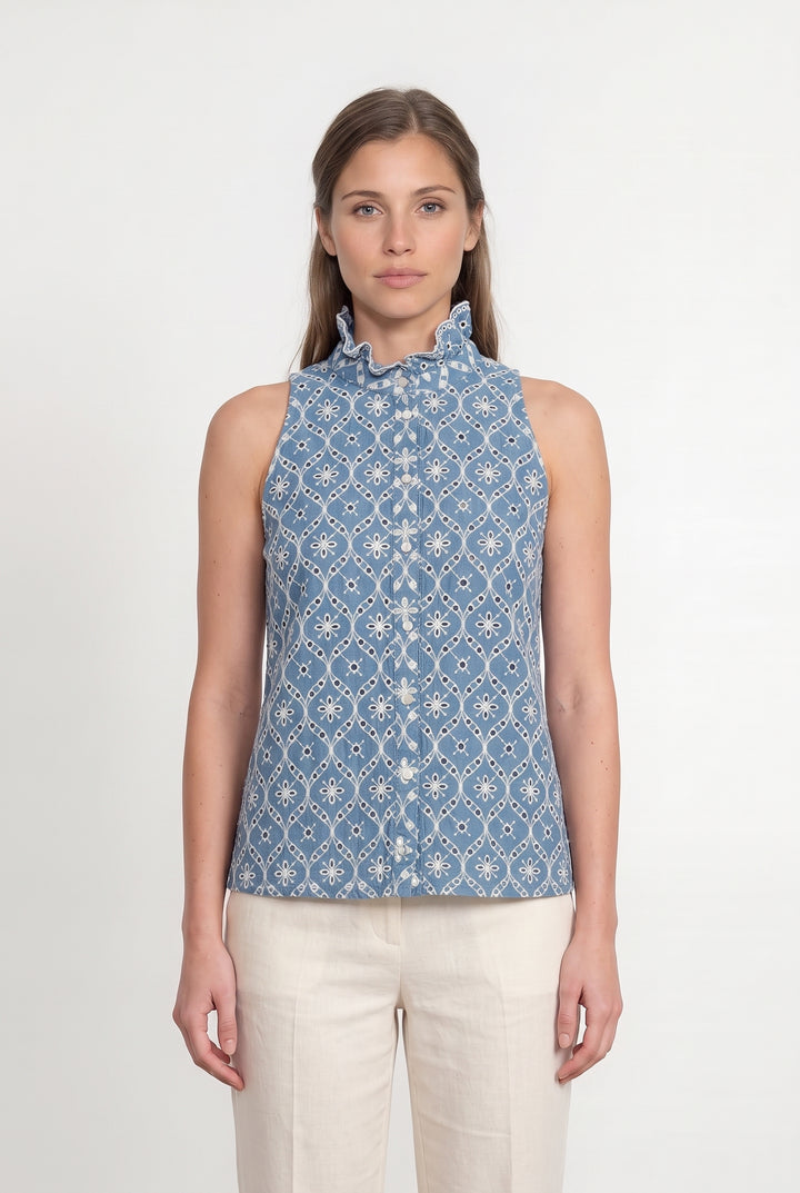 Blouse Bleu et Blanche - Taille S/36 de la marque Sézane | PARAD118167 - Vendu par Paradigme - Image 1