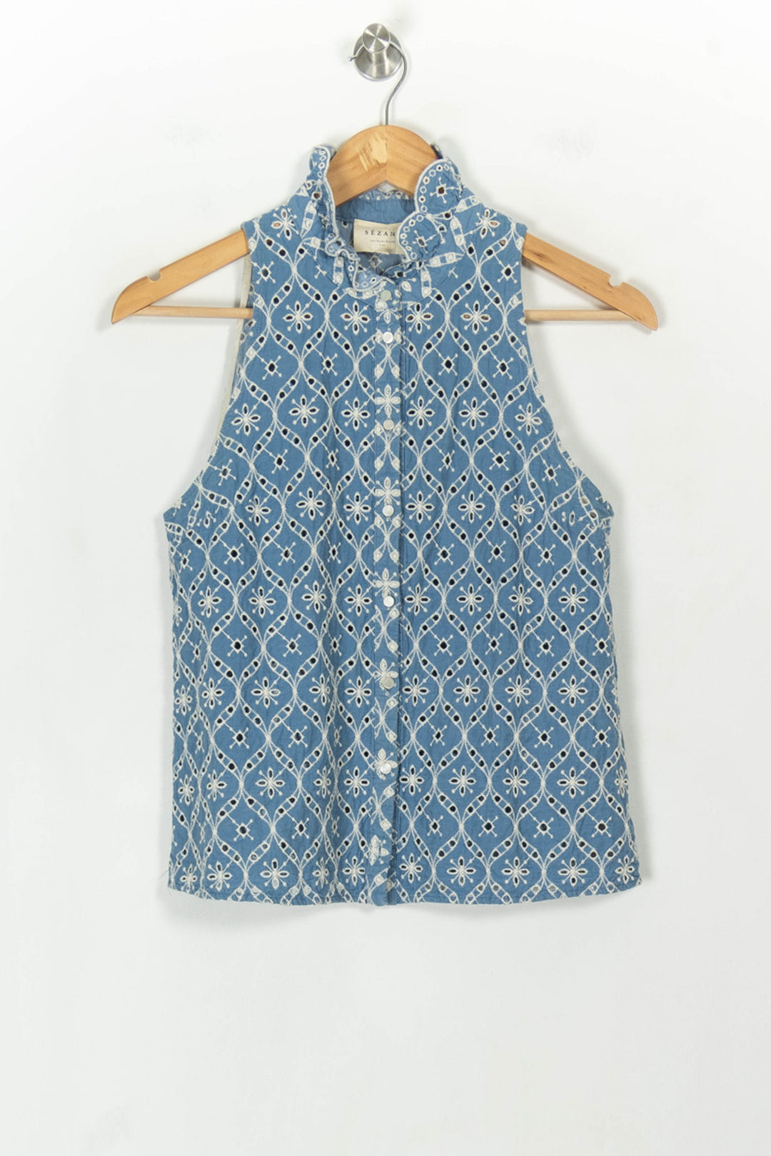Blouse Bleu et Blanche - Taille S/36 de la marque Sézane | PARAD118167 - Vendu par Paradigme - Image 2