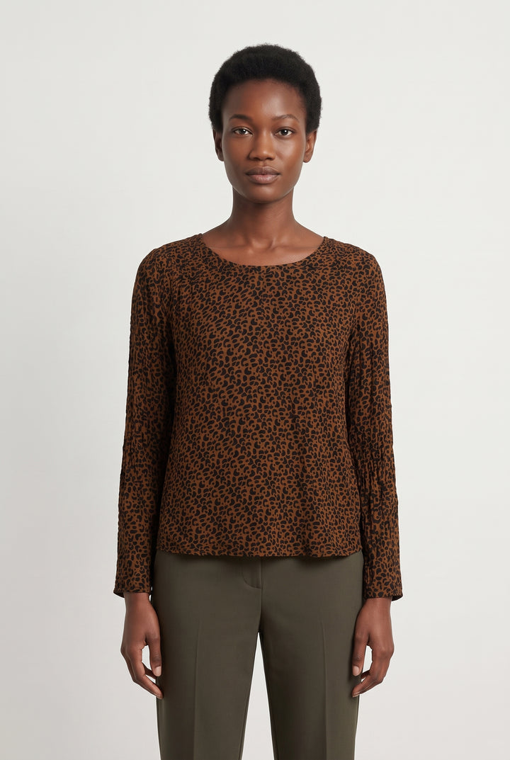 Blouse Marron et Noire - Taille S/36 de la marque Sud express | PARAD118170 - Vendu par Paradigme - Image 1