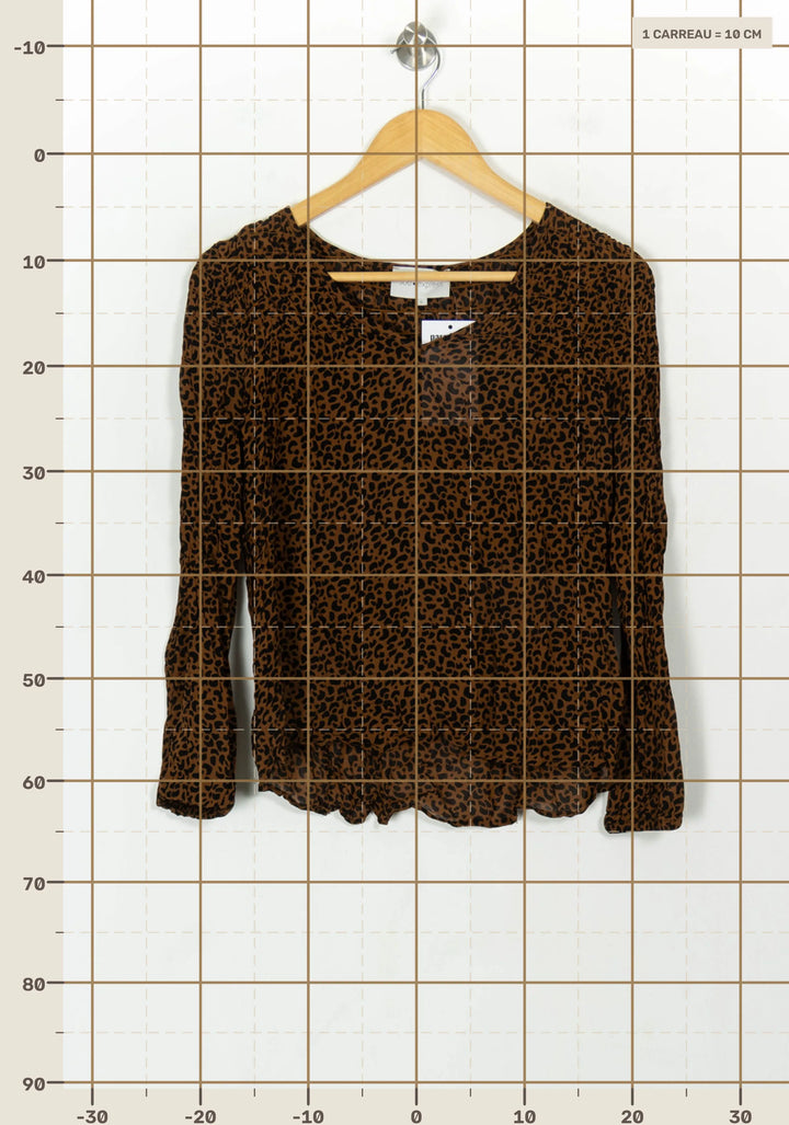 Blouse Marron et Noire - Taille S/36 de la marque Sud express | PARAD118170 - Vendu par Paradigme - Image 4