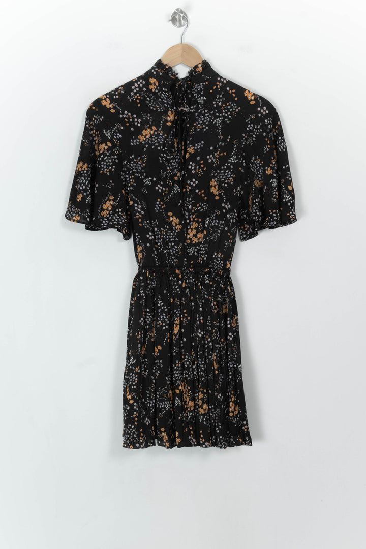 Robe Fleurie Noire et Orange - Taille XS/34 de la marque Zadig&amp;Voltaire | PARAD118174 - Vendu par Paradigme - Image 5