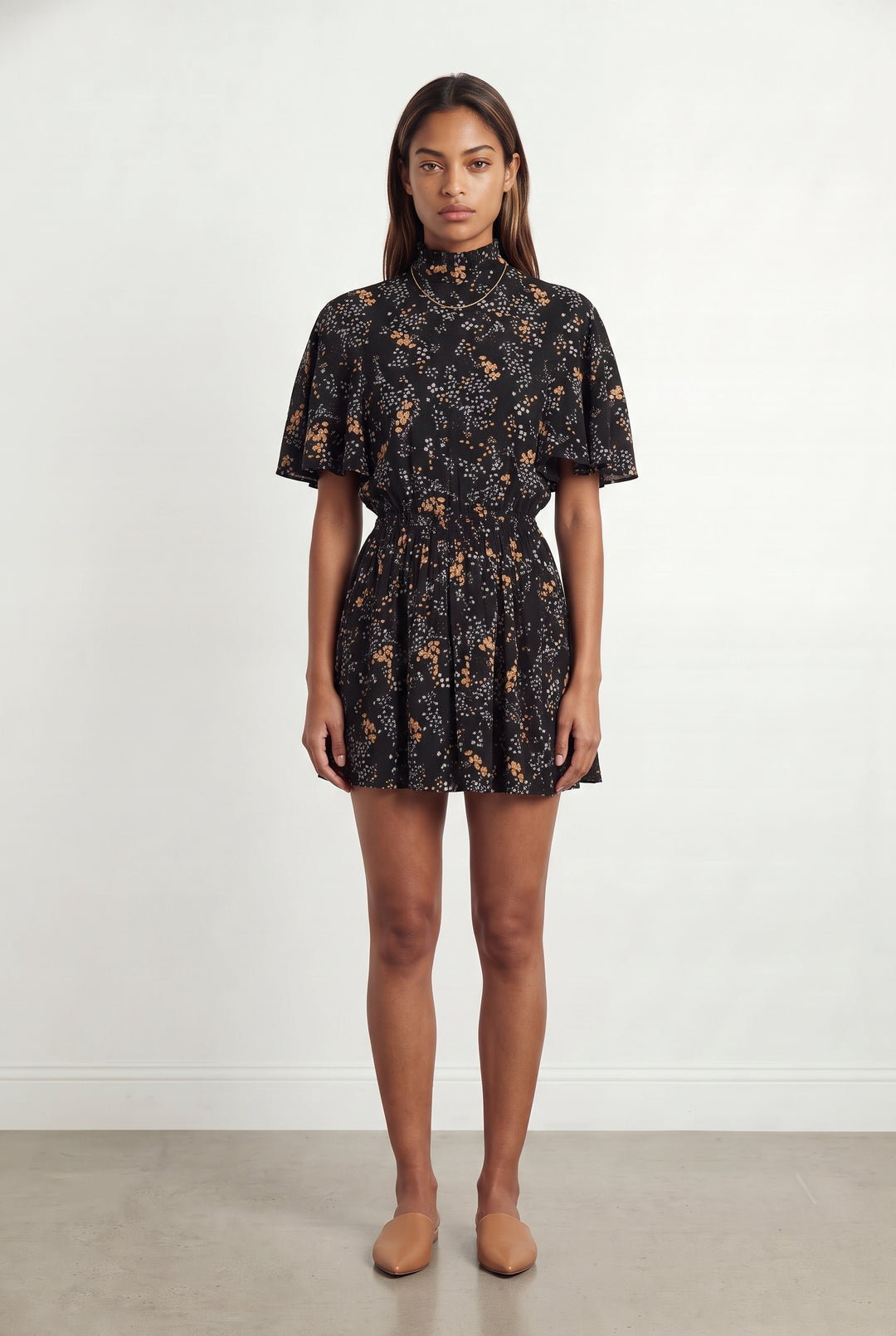 Robe Fleurie Noire et Orange - Taille XS/34 de la marque Zadig&amp;Voltaire | PARAD118174 - Vendu par Paradigme - Image 1