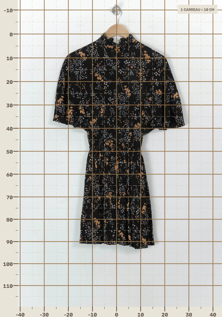 Robe Fleurie Noire et Orange - Taille XS/34 de la marque Zadig&amp;Voltaire | PARAD118174 - Vendu par Paradigme - Image 4
