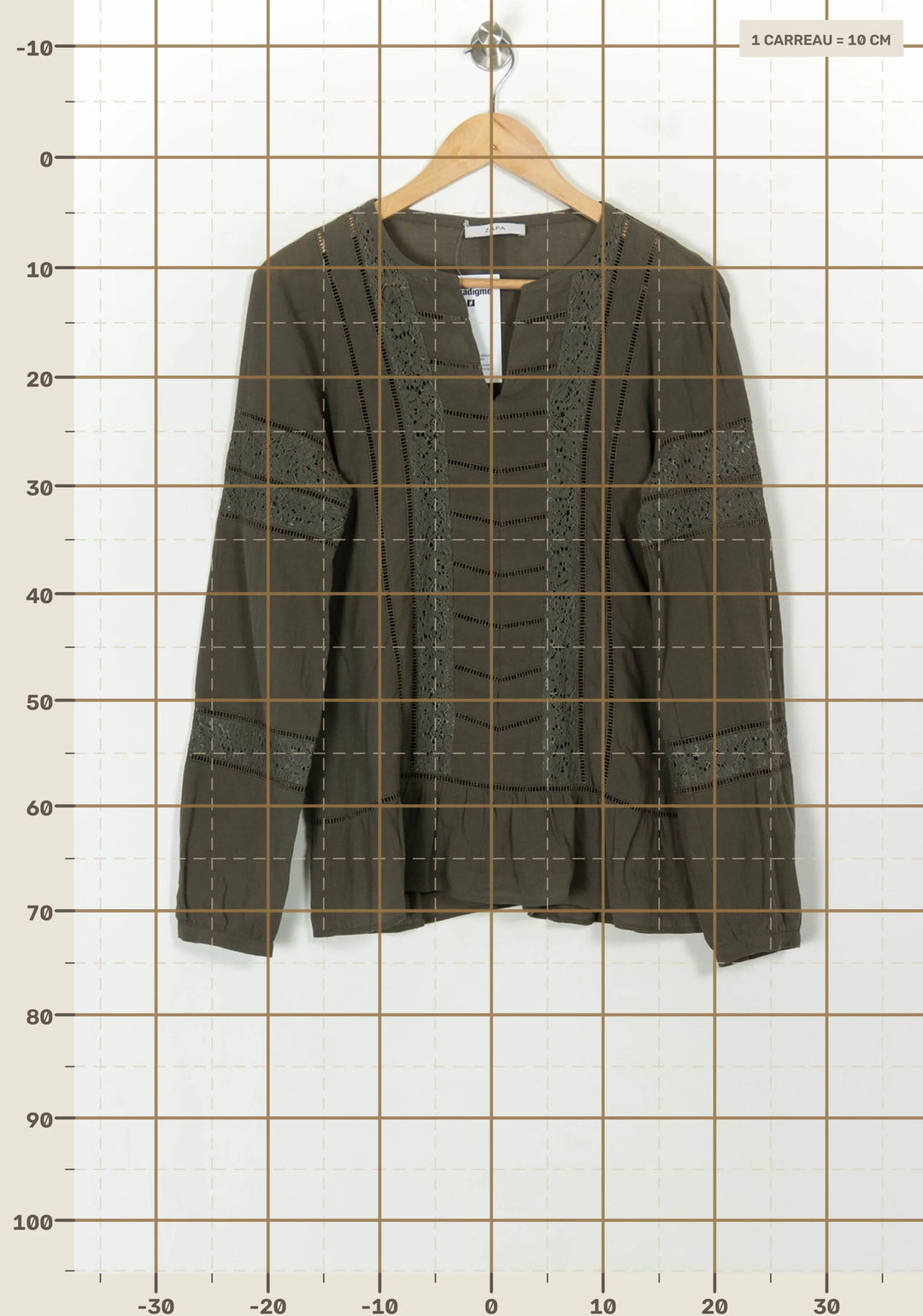 Blouse Verte - Taille M/38 de la marque ZAPA | PARAD118175 - Vendu par Paradigme - Image 4