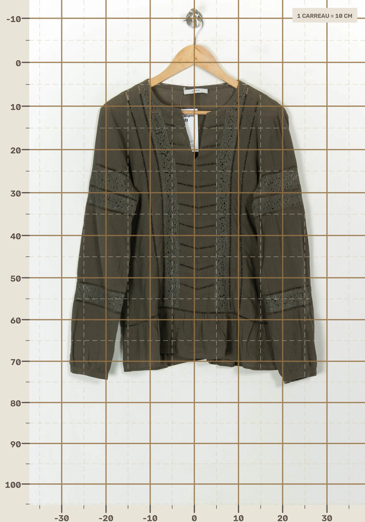Blouse Verte - Taille M/38 de la marque ZAPA | PARAD118175 - Vendu par Paradigme - Image 4