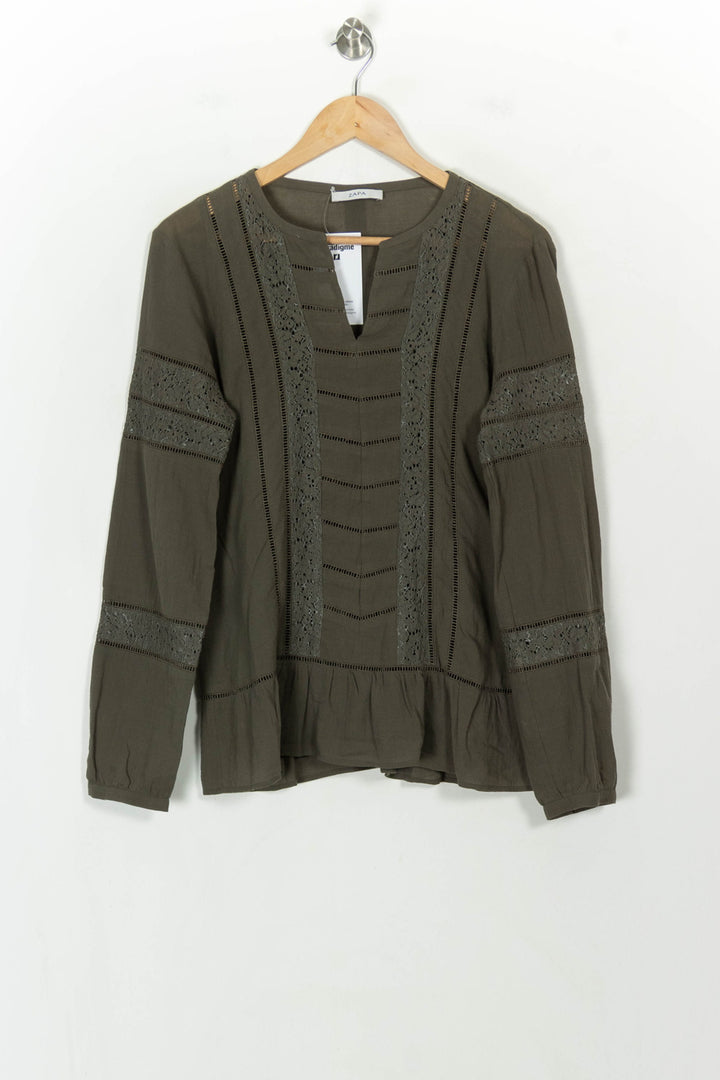 Blouse Verte - Taille M/38 de la marque ZAPA | PARAD118175 - Vendu par Paradigme - Image 2