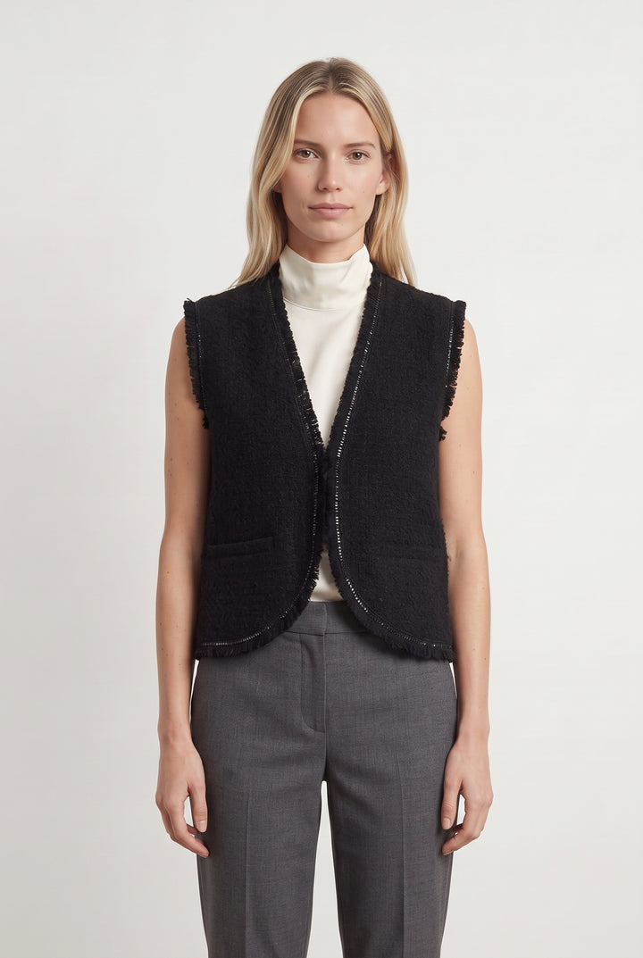 Gilet Sans Manches Noir - Taille S/36 de la marque Maje | PARAD118181 - Vendu par Paradigme - Image 1