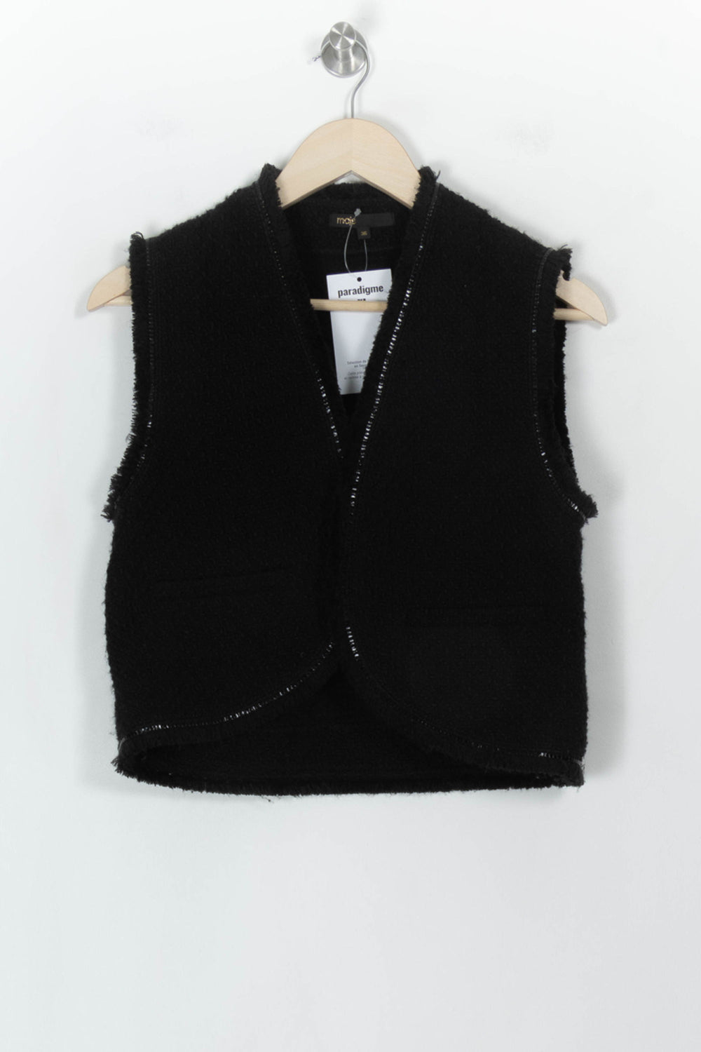 Gilet Sans Manches Noir - Taille S/36 de la marque Maje | PARAD118181 - Vendu par Paradigme - Image 2