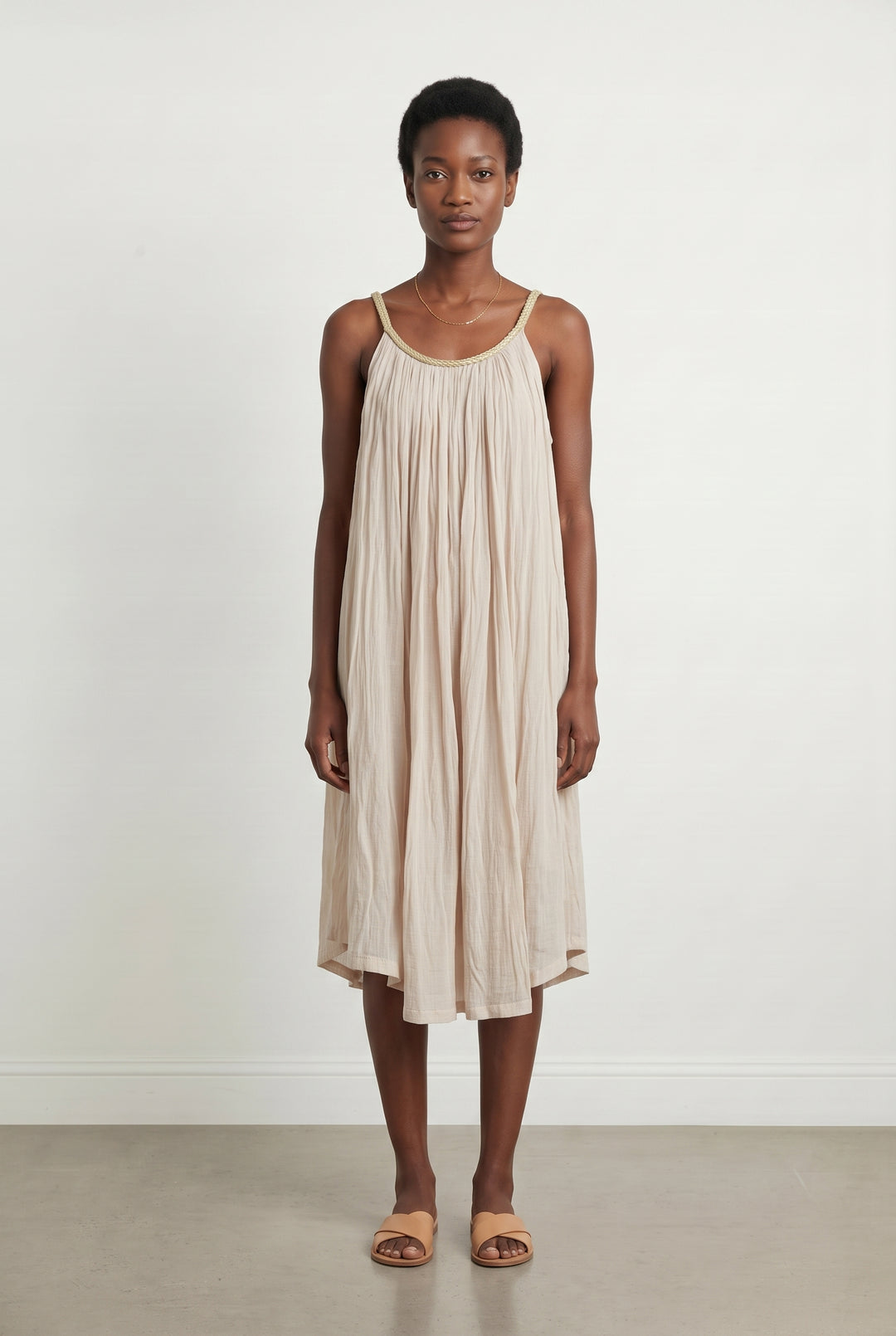 Robe Plissée Beige - Taille S/36 de la marque Suncoo | PARAD118186 - Vendu par Paradigme - Image 1